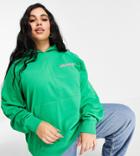 Collusion Plus Oversized Hoodie With Brand Print In Bright Green