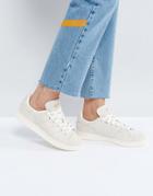 Adidas Originals Off White Suede Stan Smith Sneakers - White