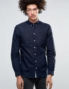 Minimum Jay Classic Oxford Shirt Buttondown In Slim Fit - Navy