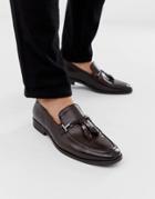 Asos Design Loafers In Brown Faux Leather With Tassel