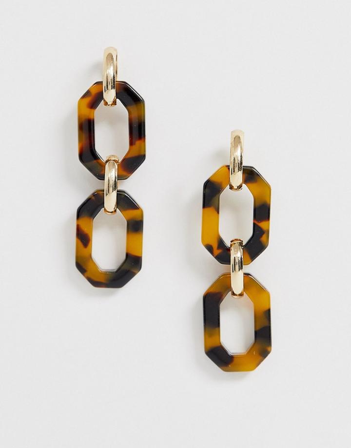 Aldo Link Earrings In Tortoiseshell-brown