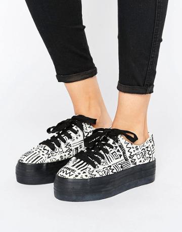 Sixtyseven Flatform Laceup Sneaker - Black