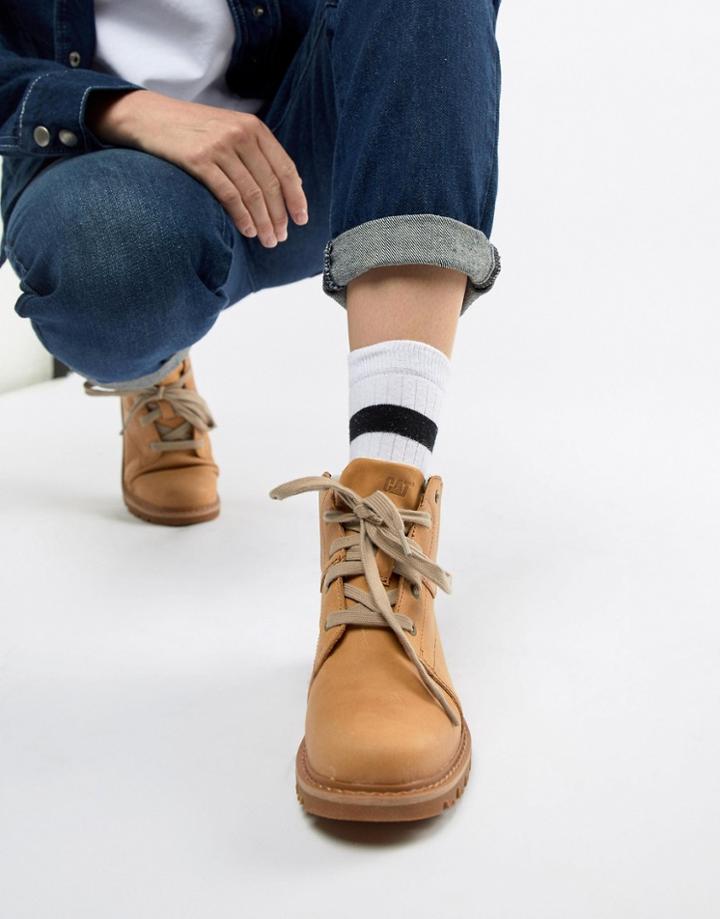 Caterpillar Faux Fur Lined Boots - Tan