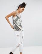 New Look Printed Cami Top - White