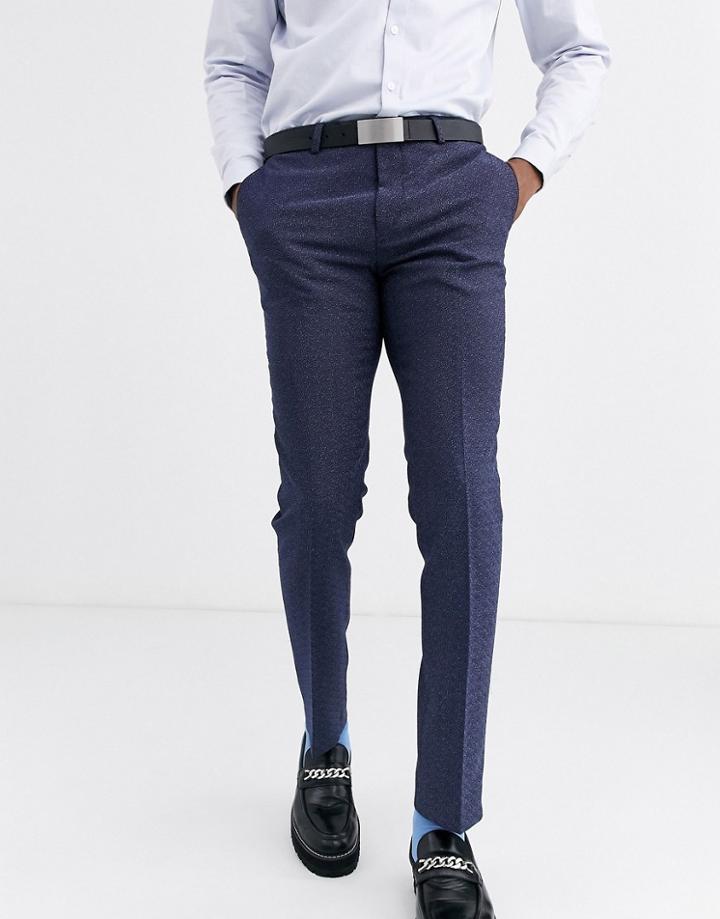 Twisted Tailor Super Skinny Suit Pants With Blue Fleck