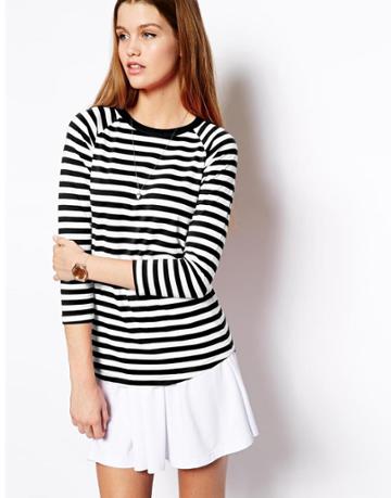 Asos Baseball Top In Stripe