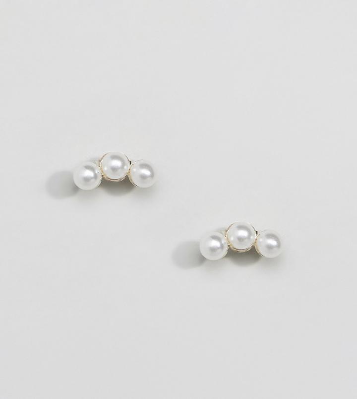 Kingsley Ryan Exclusive Pearl Ear Climber Earrings-cream