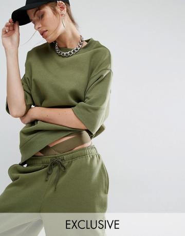 Bones Oversized Boxy Sweatshirt Co-ord - Green