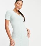Vero Moda Tall V Neck T-shirt Dress In Pale Green
