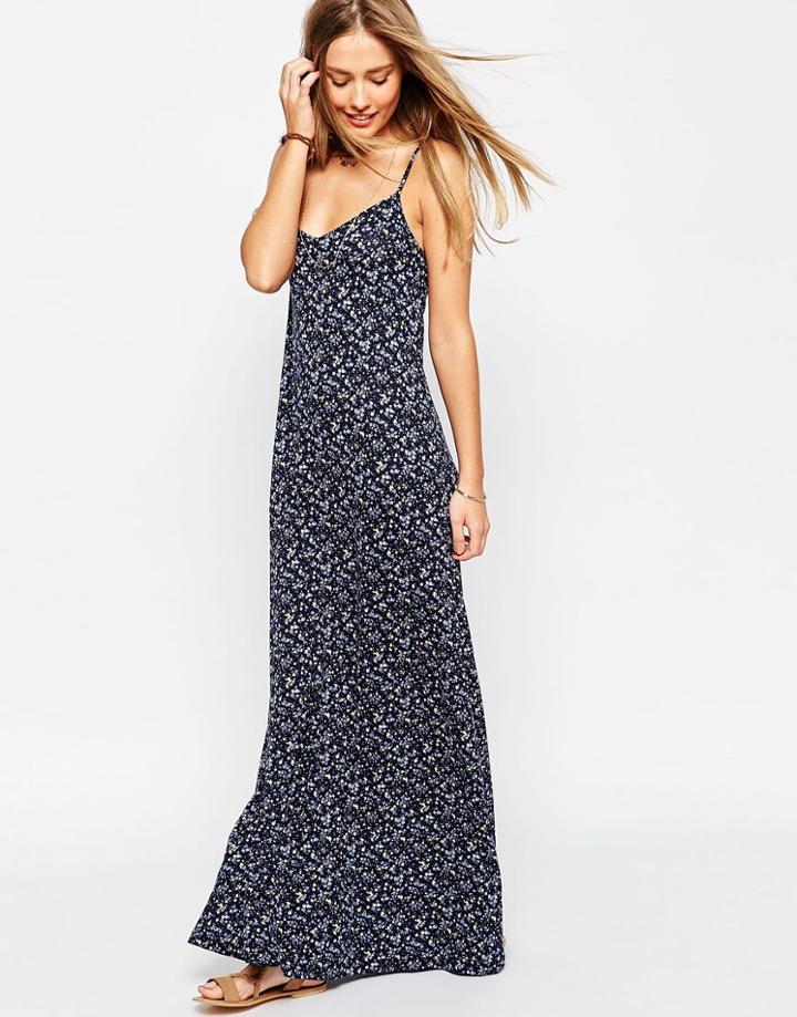 Asos Strappy Maxi Dress In Ditsy Print - Multi