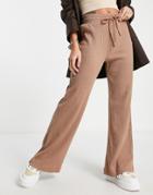 Asos 4505 Wide Leg Sweats In Rib-neutral