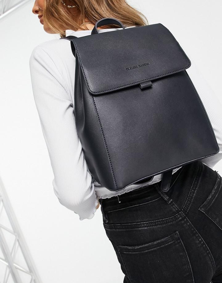 Claudia Canova Unlined Flapover Backpack In Navy