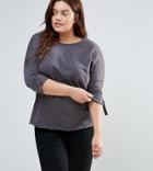 New Look Curve Batwing Sweat Top - Gray