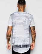 Criminal Damage Painted T-shirt - Gray