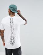 Asos Halloween Longline T-shirt With Spine Back Print - White