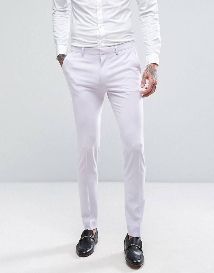 Asos Wedding Super Skinny Suit Pants In Lilac - Purple