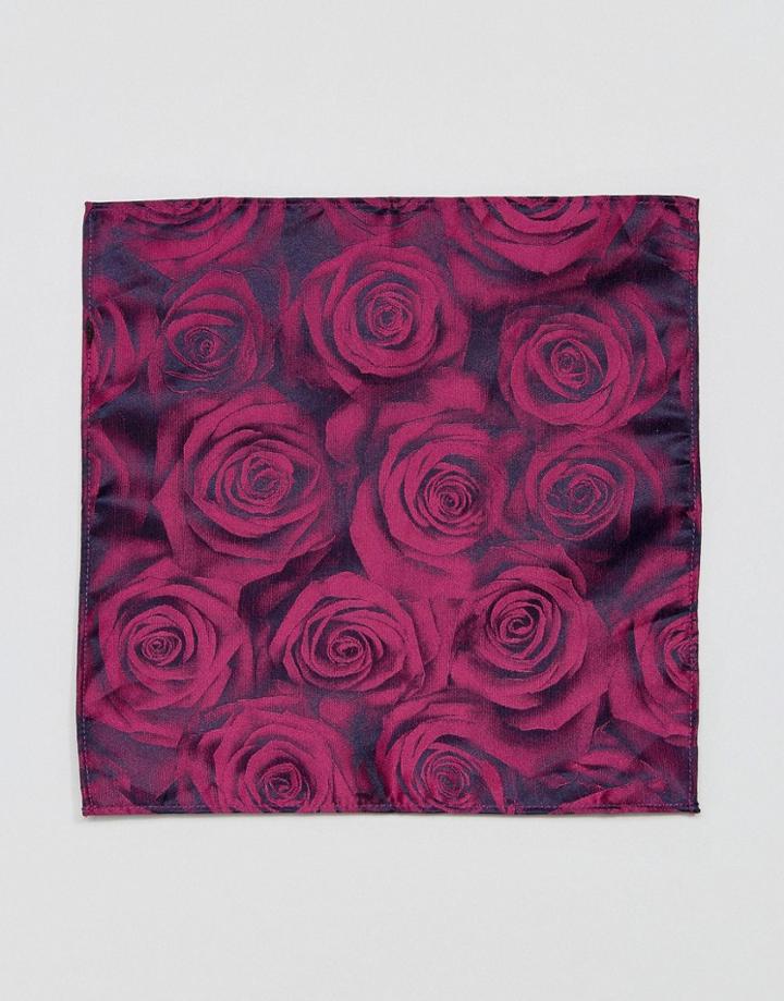 Moss London Floral Pocket Square - Pink