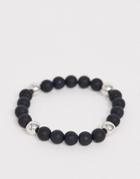 Bershka Beaded Bracelet In Black - Black