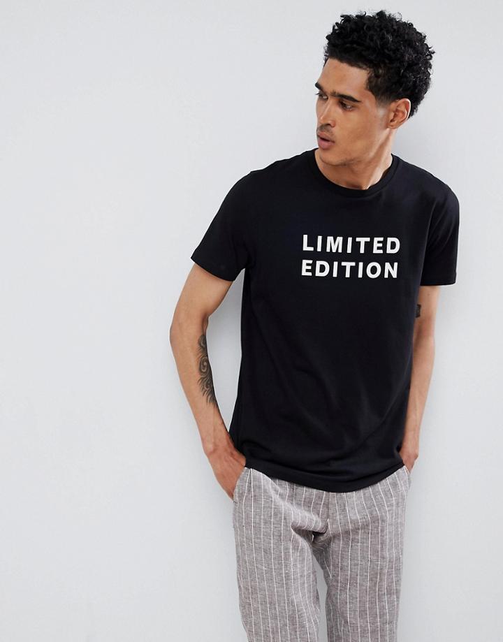 Asos Design 'arjun' T-shirt With Limited Edition Slogan Print - Black