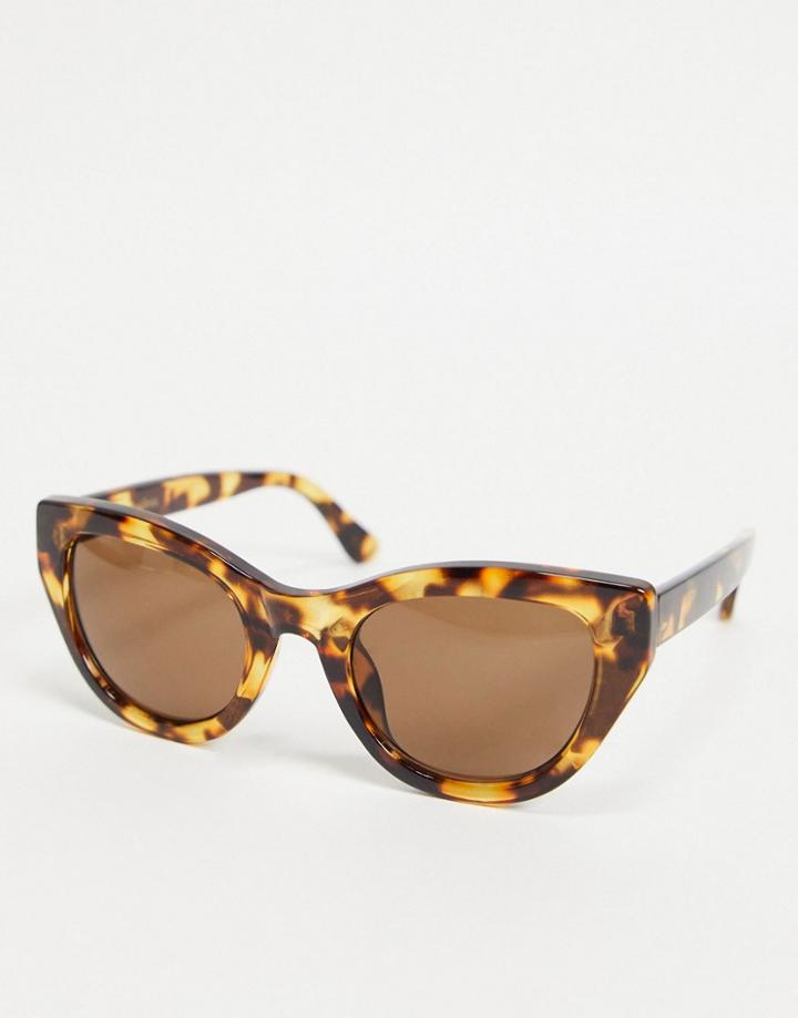 & Other Stories Oversized Cat Eye Sunglasses In Tortoiseshell-black