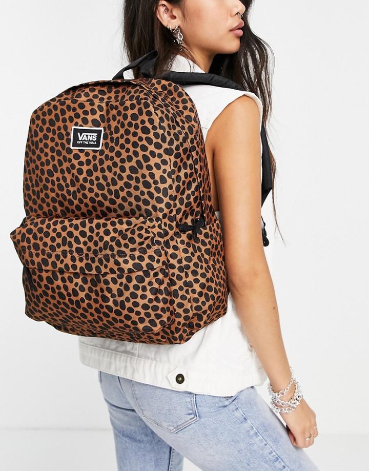 Vans Old Skool H20 Backpack In Leopard Print-brown