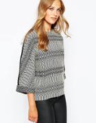 Ba & Sh Gas Top In Graphic Print - Ecru