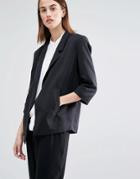 Selected Gavina Blazer With 3/4 Length Sleeves - Black