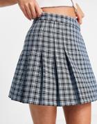 Asos Design Pleated Mini Skirt In Check-multi