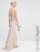 Tfnc Petite Wedding Sateen Bow Back Maxi Dress - Whisper Pink