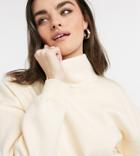 Lindex Exclusive Karen Organic Cotton Fleece Turtleneck Lounge Sweatshirt In Lemon-yellow