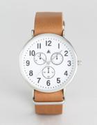 Asos Watch With Leather Nato Strap And Vintage Styling - Brown