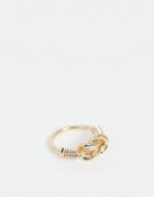 Asos Design Ring With Knot Detail In Gold Tone - Gold