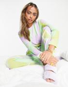 Asos Design Lounge Abstract Painterly Viscose Sweat & Sweatpants Set In Multi