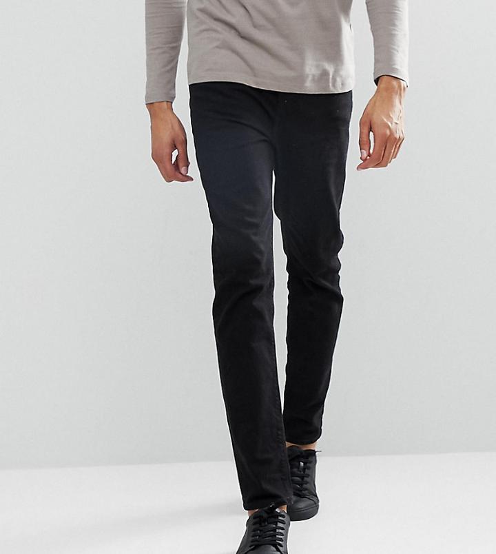 Asos Tall Tapered Jeans In Black - Black