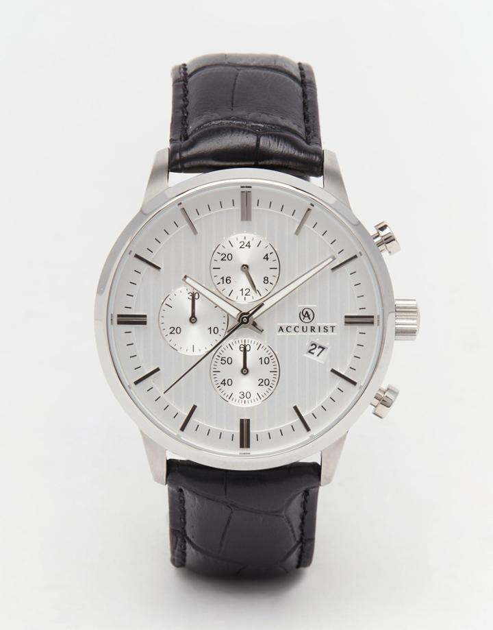 Accurist Chronograph Black Stainless Steel Watch - Black