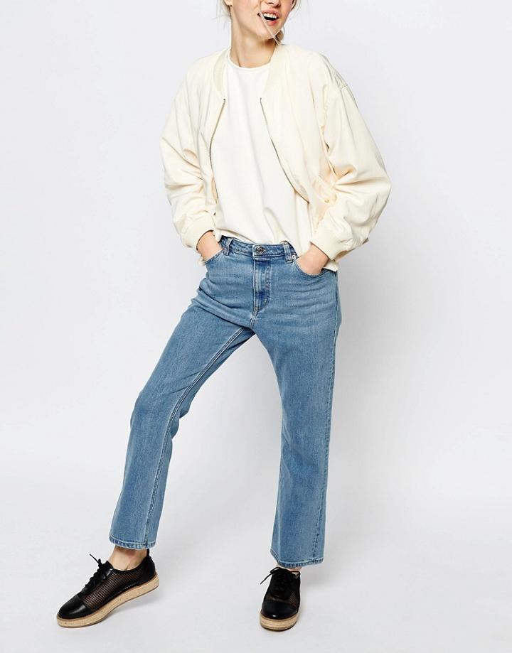 Monki Cropped Denim Jean - Blue
