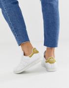 Adidas Originals White And Yellow Stan Smith Sneakers
