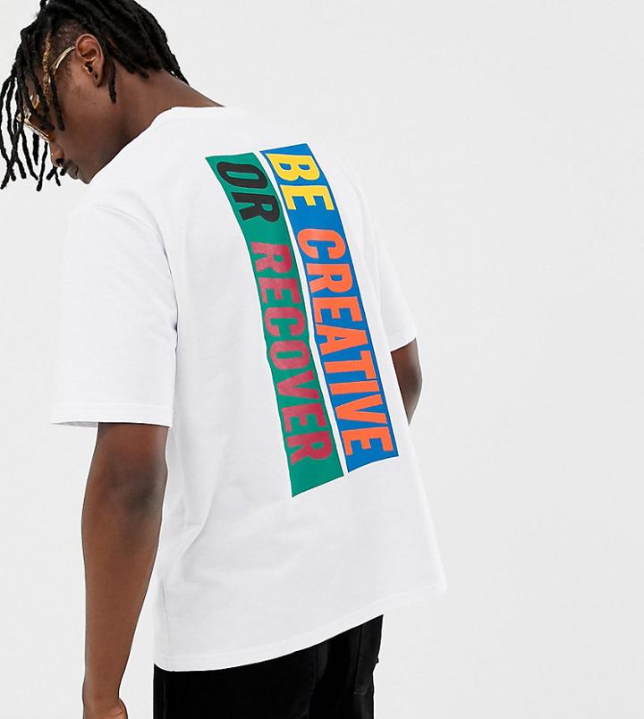 Sixth June Oversized T-shirt In White With Print - White