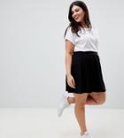 Asos Design Curve Mini Skater Skirt - Black