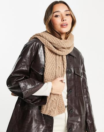 Urbancode Chunky Knit Scarf In Brown