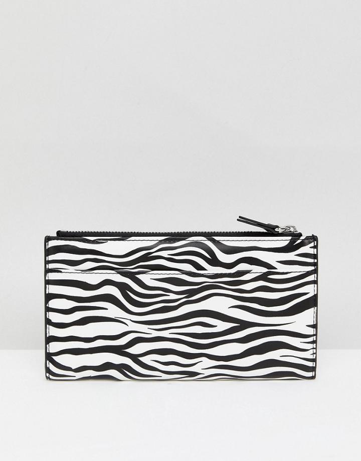 Monki Zebra Print Zip Top Wallet - Multi