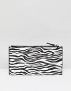 Monki Zebra Print Zip Top Wallet - Multi
