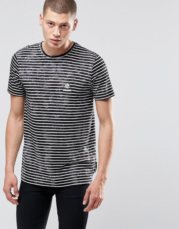 Criminal Damage Stripe T-shirt - Black