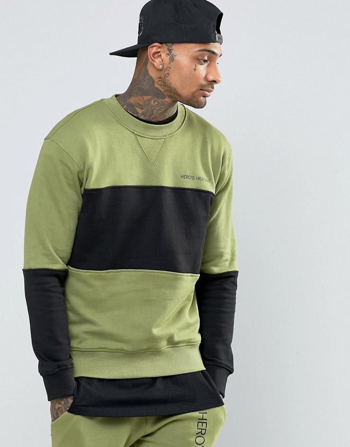 Heros Heroine Panel Sweatshirt - Green