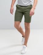 Farah Hawk Straight Chino Shorts In Green - Green
