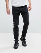 Bershka Skinny Jeans In Black Wash - Black