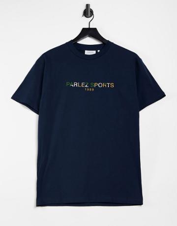 Parlez Nelson Embroidered T-shirt In Navy