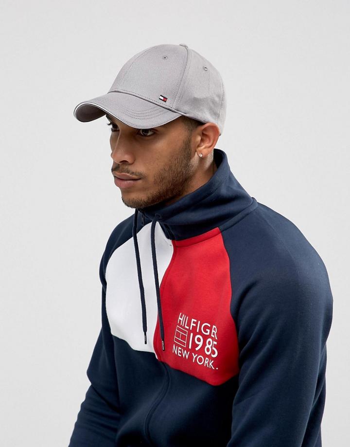 Tommy Hilfiger Side Logo Baseball Cap In Gray - Gray
