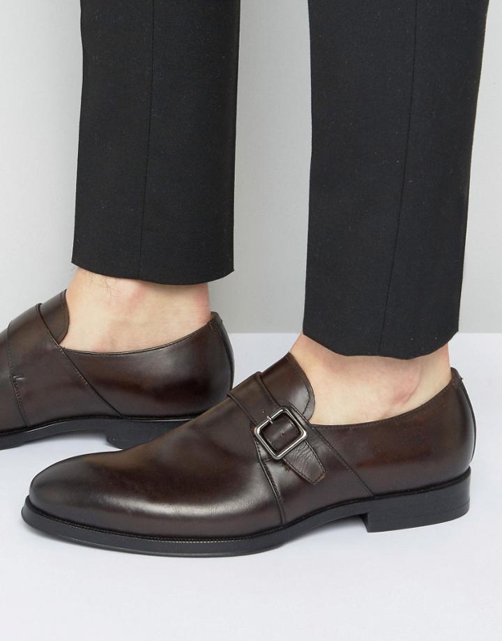 Aldo Korelle Monk Shoes In Brown Leather - Brown