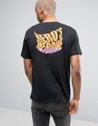 Heros Heroine T-shirt In Black With Logo Back Print - Black
